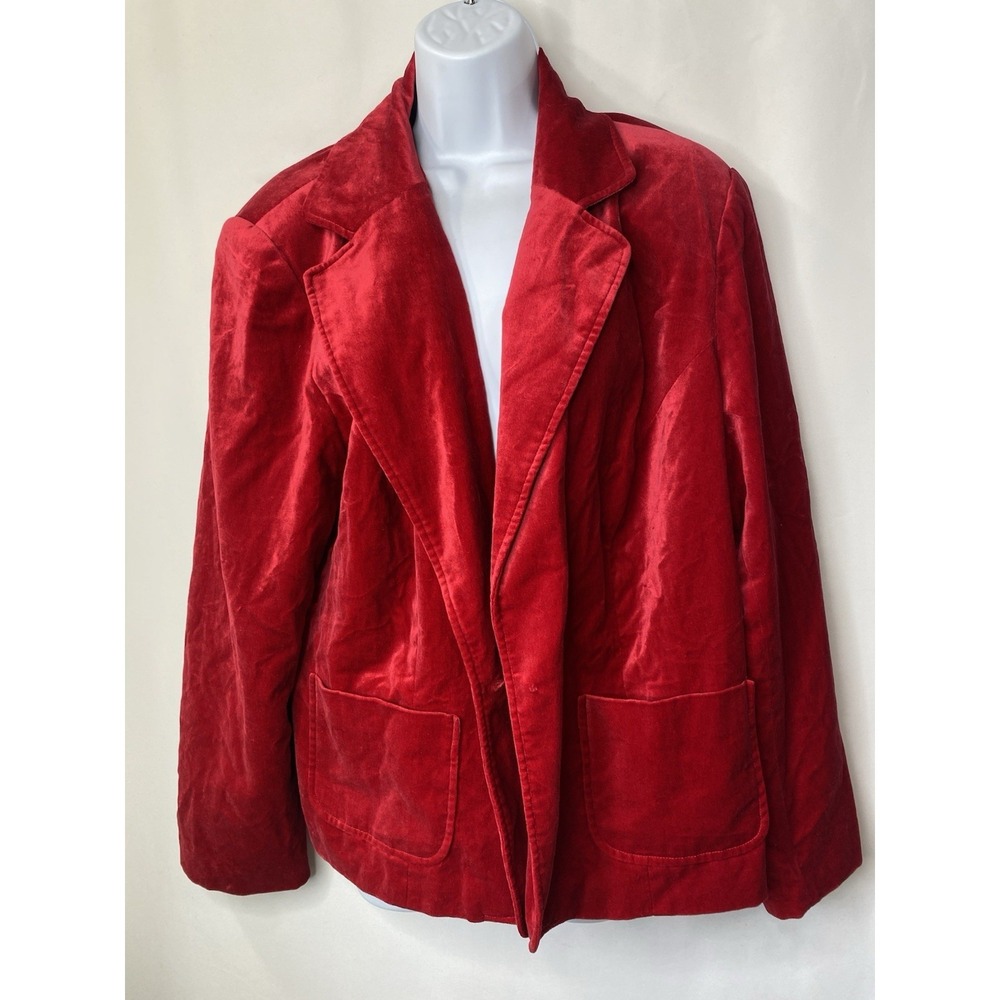 BRIGGS NEW YORK Women Velvet Blazer Jacket Size 2X Goth Holiday Party Vampire